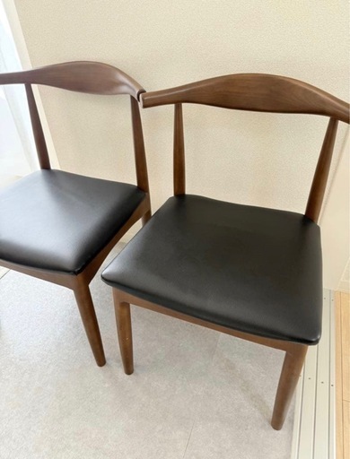 木製ダイニングチェア 2脚セット