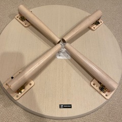 折りたたみ　ローテーブル　白、クリーム色の画像