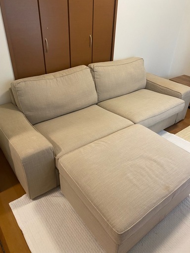 IKEA KIVIK シーヴィク　3人掛けソファ　オットマン付き