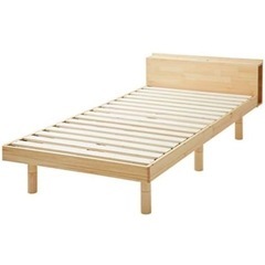  【格安】木製すのこベッド シングル ヘッド収納＋コンセント付きの画像