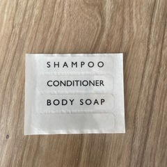 シャンプーボトル 防水ラベル付きの画像