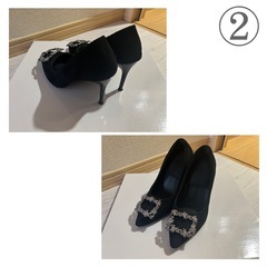 【美品】ヒール2足セット 22.5-23cm（高さ7.5cm）の画像