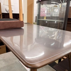 《リユースマン倉敷》ダイニングテーブル3点セット ブラウン 食卓机の画像