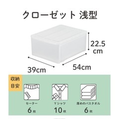【取引中】衣装ケース Globe クローゼット用浅型　3個セットの画像