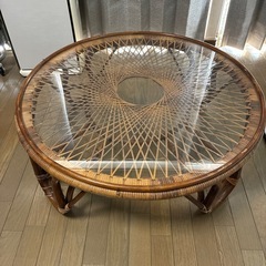 ラタンテーブル ローテーブルの画像
