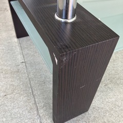 坂2602-109　ガラスローテーブル ブラウン　キズ汚れ有りの画像