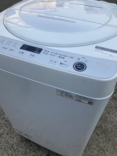 洗濯機　2021年　シャープ　ES-GE7E-w
