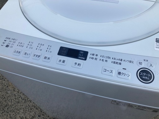 洗濯機　2021年　シャープ　ES-GE7E-w
