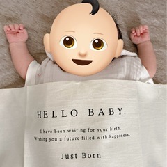 hello baby 　ニューボーンフォト タペストリーの画像