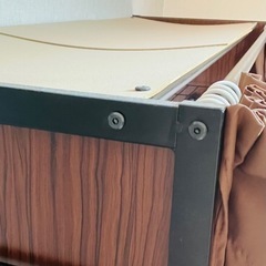 分解可能 大型ハンガーラック カーテン付き ブラック×ブラウン 引越しのための画像