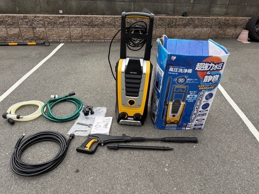 【別府市】アイリスオーヤマ 高圧洗浄機 FIN-901W 本体＋付属品一式 動作確認済み