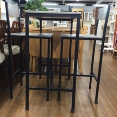 　大理石柄　カウンターテーブル3点セット
の画像