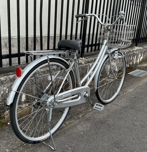 ＜動作美品＞ブリヂストン ECO HOME・26インチ自転車 変速なし 鍵付き・後輪タイヤ/チューブ/ブレーキワイヤー新品交換済みで超