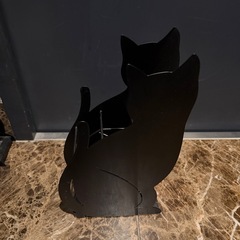 山崎実業(Yamazaki) 傘立て ネコ ブラック 2359の画像