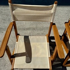 天然木アカシア☆折りたたみ式☆ローチェアー２脚☆の画像
