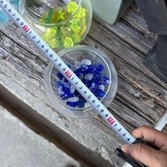 ガラスポット　シーグラス入り　3つの画像