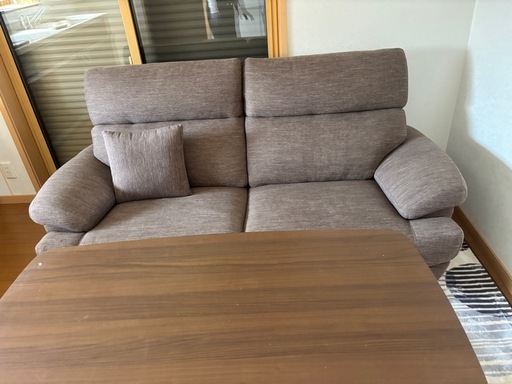 【美品】ニトリ　3人用ソファ　オットマン　クッション付