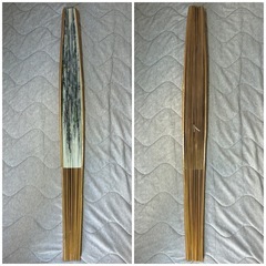 ★アンティーク★特大中国美術 飾り扇子 扇面 山水画 せんす 中国 模写 大きめ扇子 書画 工芸品 美術品の画像