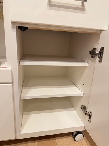 美品✨キッチンカウンター ホワイト キャスター付き