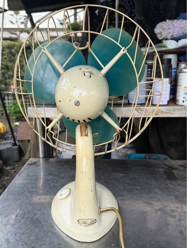 HITACHI FAN 昭和レトロ 扇風機 M-6036B 時代物　30cm アンティーク