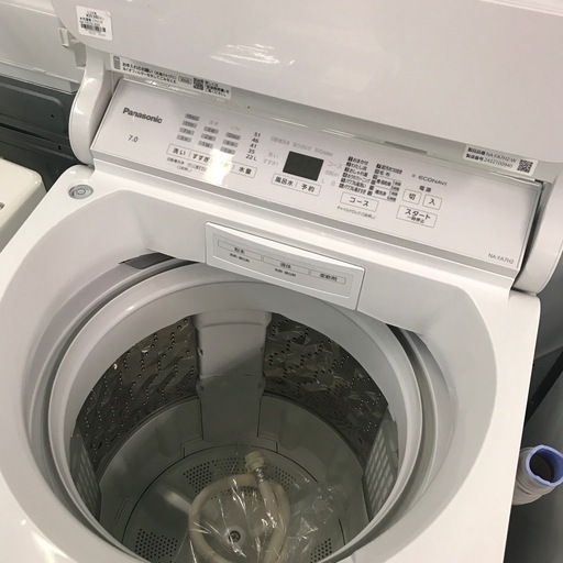 ジャングルジャングル貝塚店　洗濯機　パナソニック　白　ホワイト　上開き　7.0kg 　2024年製　送風　簡易乾燥　FAシリーズ　楽ぽ