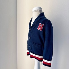トミーヒルフィガー/ネイビーカーディガン　キッズ　男の子の画像