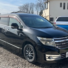 エルグランドライダー黒本革マニュアルシート/検8年9月迄/純正ナビ/純正フリップダウン/両側パワスラ/BOSEサウンド/オットマン付シートの画像