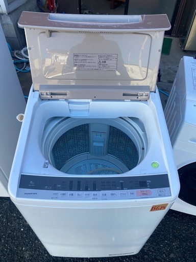 NO B 615?福岡市内配送設置無料✨?BW-V80C 全自動洗濯機 ビートウォッシュ シャンパン [洗濯8.0kg /乾燥機能無 
