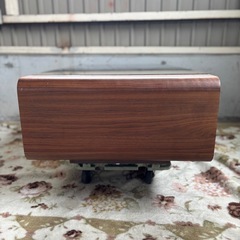 ローテーブル(ガラス天版) ウォールナット調 R-045の画像