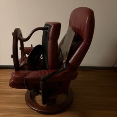 【廃盤PCテーブル＋スイングテーブル付】ストレスレス Consul M 赤レザーの画像