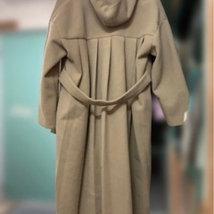 フード付き茶色ロングコート　Lサイズの画像