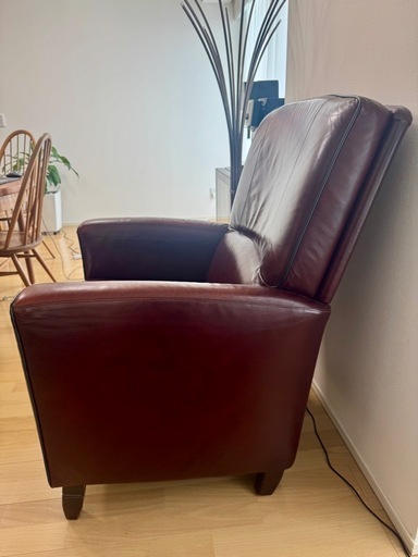 【美品】アンティーク　本革シングルソファ