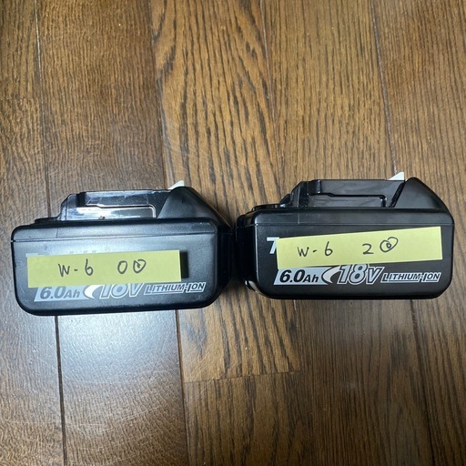 売れましたw-6　チェッカー表示有り　充電回数0回2回　マキタ 18V バッテリー　BL1860B 2個セット