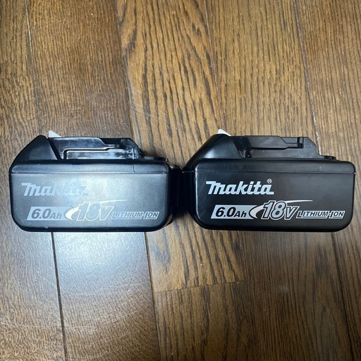 売れましたw-6　チェッカー表示有り　充電回数0回2回　マキタ 18V バッテリー　BL1860B 2個セット