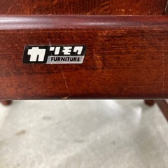 坂2602-125 カリモク オールド ダイニングチェア ① チェック キズ汚れ色あせ有りの画像