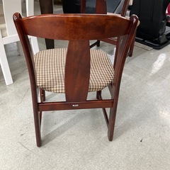 坂2602-125 カリモク オールド ダイニングチェア ① チェック キズ汚れ色あせ有りの画像