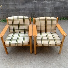 カリモク karimoku ヴィンテージアームチェア2脚セット の画像