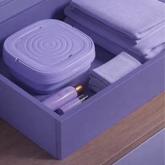 【新品・未使用】折りたたみ式ミニ洗濯機 下着・靴下専用／脱水機能付きの画像