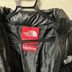 Supreme × THE NORTH FACE レザーダウンジャケット ブラック 手渡し可（真贋不明）の画像