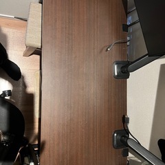 シンプルデスク ワークデスク モニターアーム対応 幅100cm 奥行45cm ブラウン100-DESKF016BRの画像