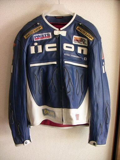 icon レザージャケット 本革ライダース 新品パッド ラージサイズ 特大 アメリカXL オートバイ バイク