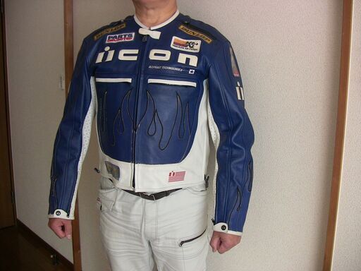 icon レザージャケット 本革ライダース 新品パッド ラージサイズ 特大 アメリカXL オートバイ バイク