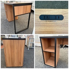 📣中古家具は朝霞市の当店へ‼️コンセント付き　コンパクト　スリム　勉強机　デスク　パソコンデスク　テーブル　収納　木目調　ブラウン　茶色　おしゃれ　幅100×奥45×高72cm　朝霞市　リサイクルショップ　ケイラック朝霞田島店　志木市　和光市　GM505の画像
