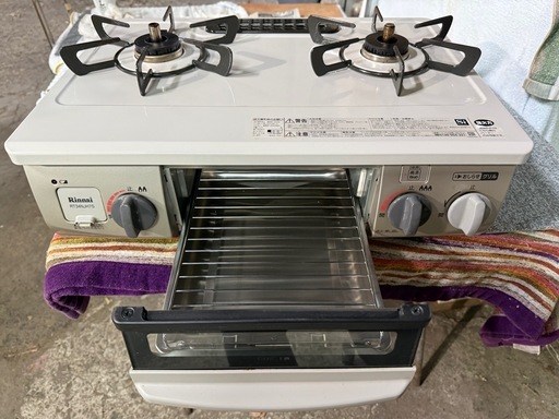リンナイ テーブルコンロ RT34NJH7S-CR-LPG 2口コンロ グリル付き クリームベージュ 56cm幅 プロパンガス用 右強火力バーナー Rinnai