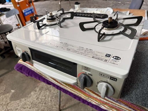 リンナイ テーブルコンロ RT34NJH7S-CR-LPG 2口コンロ グリル付き クリームベージュ 56cm幅 プロパンガス用 右強火力バーナー Rinnai