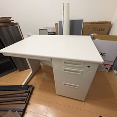 【幅100cm】事務用デスク/片袖机（分解して車載可）※天板美品の画像