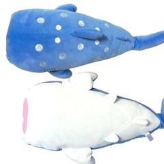 【美品】沖縄美ら海水族館　ねむたんジンベエザメ　ぬいぐるみ　ブルー　全長55cmの画像