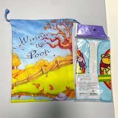 ディズニー　プーさん　袋　巾着　ハンドタオルの画像