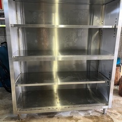 【直接取引き限定】【⚠️注意点有り】SUNWAVEステンレス製食器棚 4段収納ラック キャビネットの画像