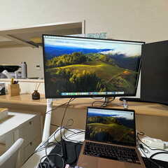 【当日引渡OK】27型フルHDモニター＋白色モニターアーム｜在宅・作業用の画像